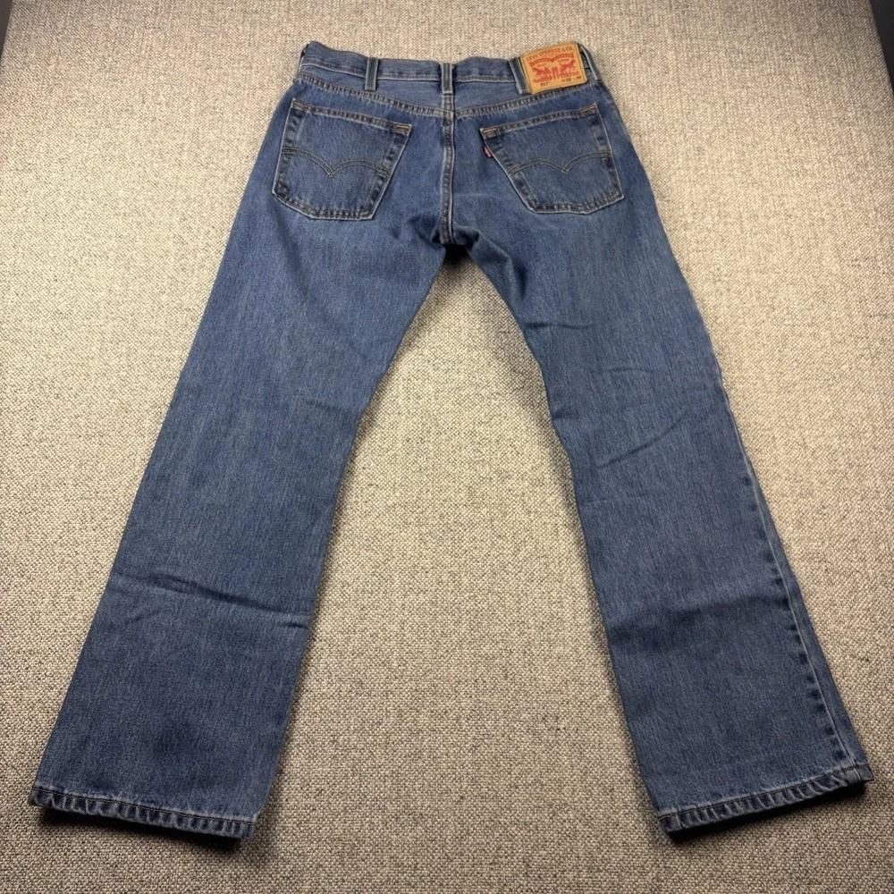 Levi's 517 Men's Slim Bootcut Jeans Blue Denim Orange/Red Tab 32x30